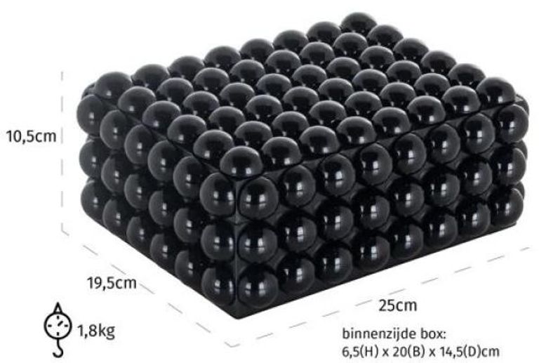 Bubble Black Small Jewellery Box