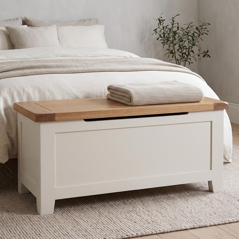 Melbourne White Painted Storage Blanket Box