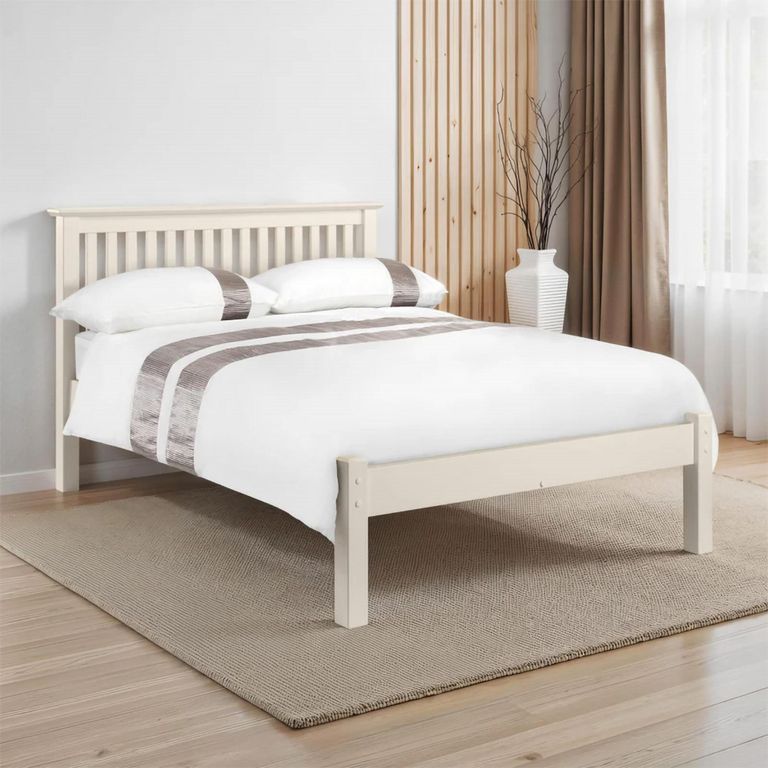 Barcelona Slatted Bed - White - Sizes Available