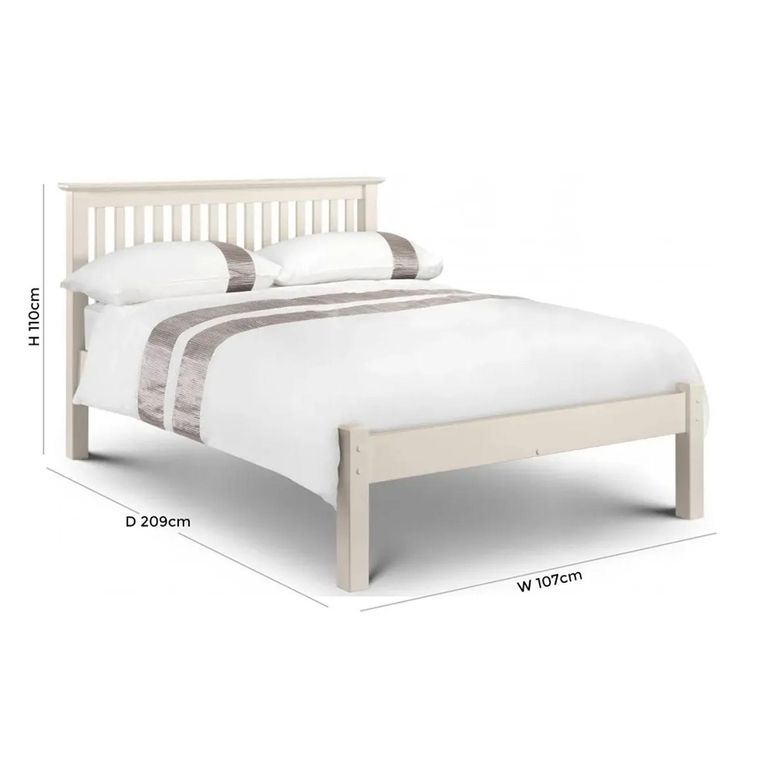 Barcelona Slatted Bed - White - Sizes Available