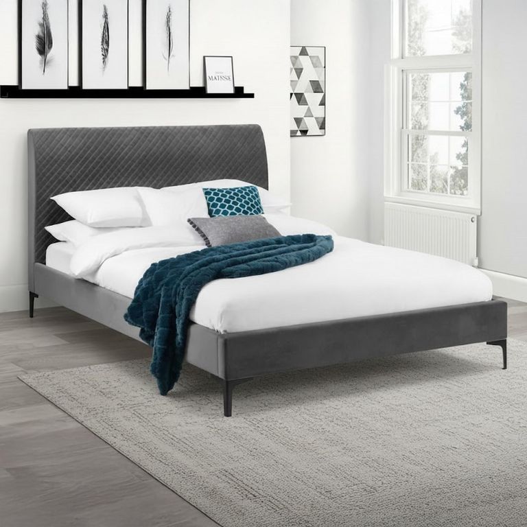 Sanderson Bed - 5ft King Size - Grey - Fabric 