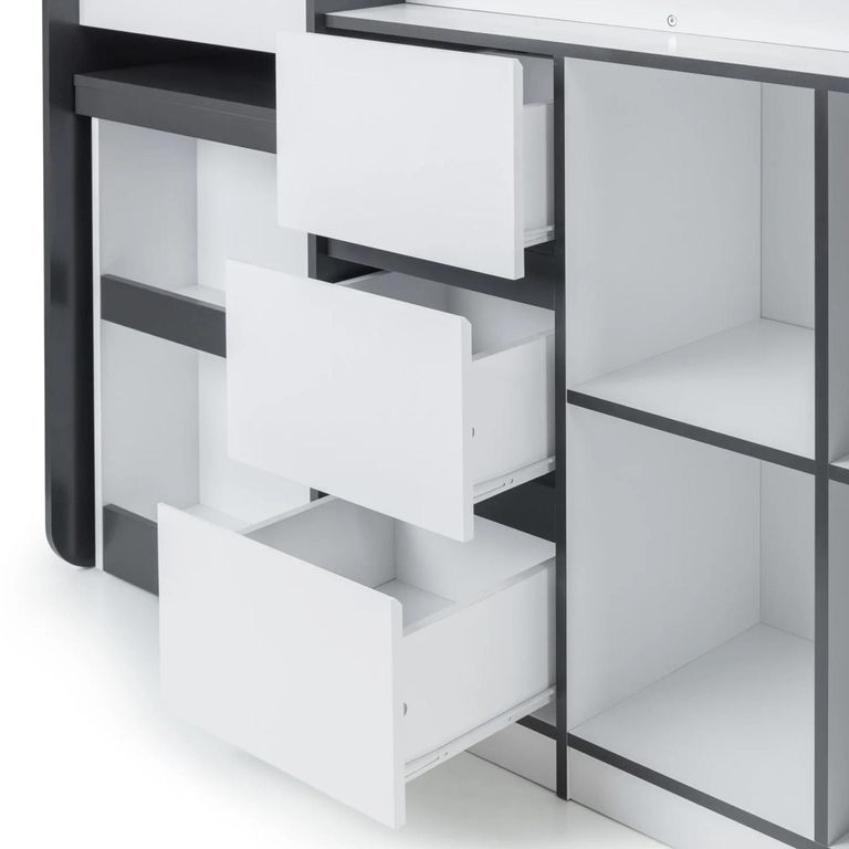 Saturn Midsleeper Bed - White and Grey