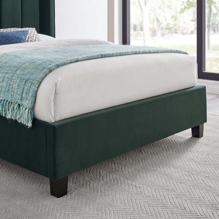 Posey Emerald Green Fabric Bed - Sizes Available