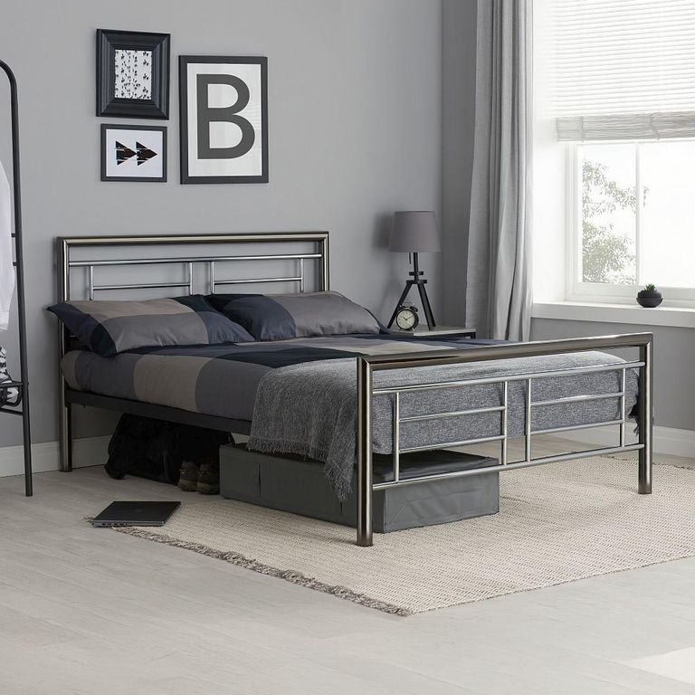 Montana Bed - Silver Metal - Sizes Available