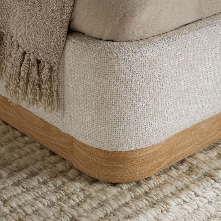 Como Bed - White Fabric - Sizes Available