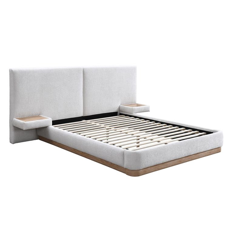 Como Bed - White Fabric - Sizes Available