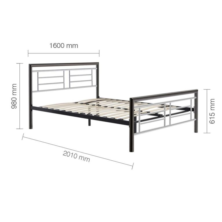 Montana Bed - Silver Metal - Sizes Available