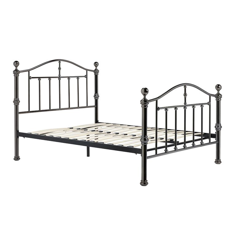 Victoria Bed - Silver Metal - Sizes Available