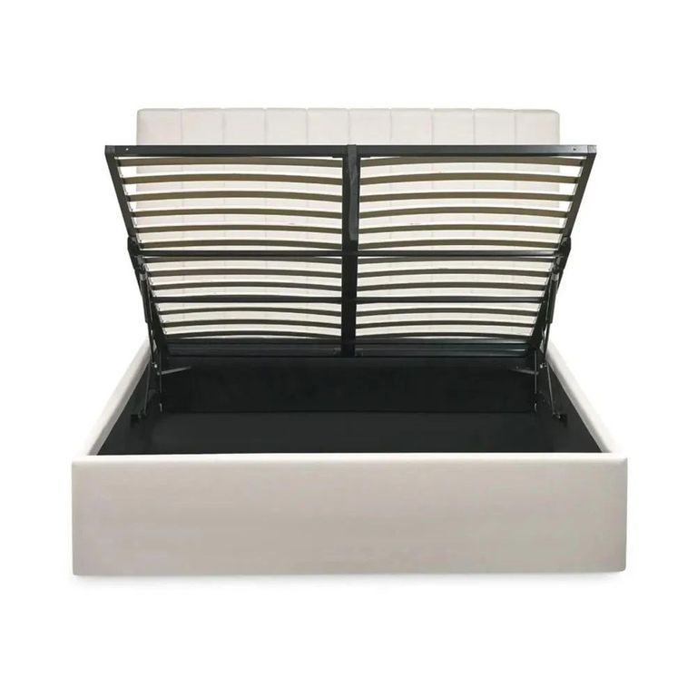 Clearance - Aylen Ottoman Storage Bed - 5ft King Size - Oatmeal Linen Fabric - FSS16960