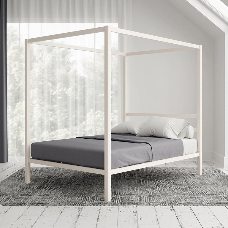 Modern Metal Bed - White - 4ft 6in Double - 4073139UK