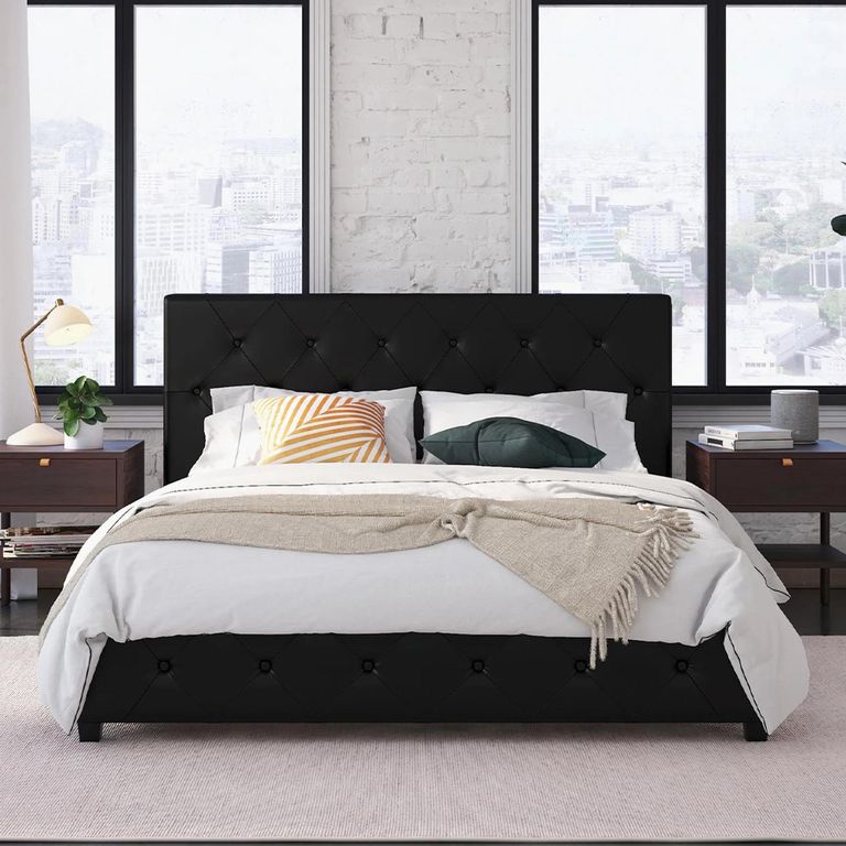 Dakota Fabric Bed - Black - Sizes Available - 4026009UK