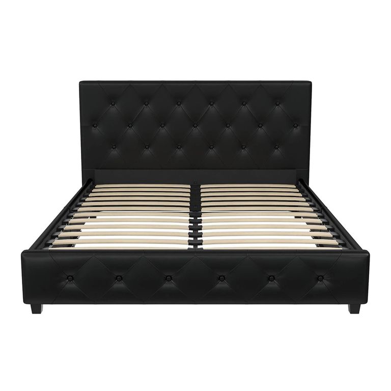 Dakota Fabric Bed - Black - Sizes Available - 4026009UK