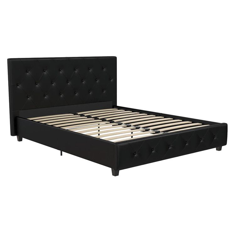 Dakota Fabric Bed - Black - Sizes Available - 4026009UK