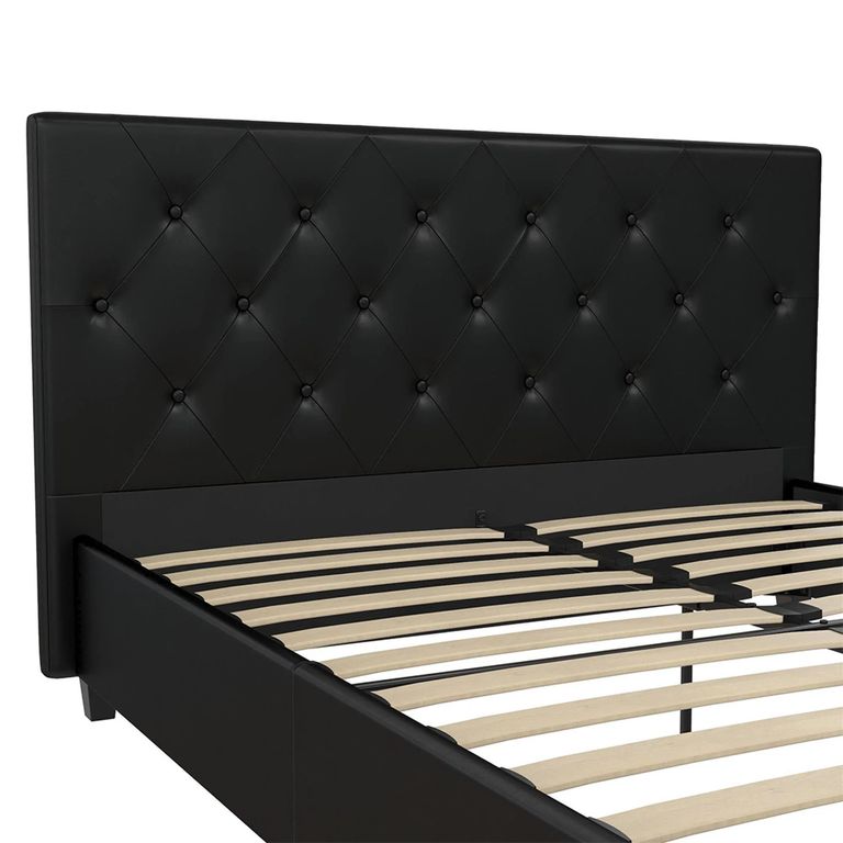 Dakota Fabric Bed - Black - Sizes Available - 4026009UK