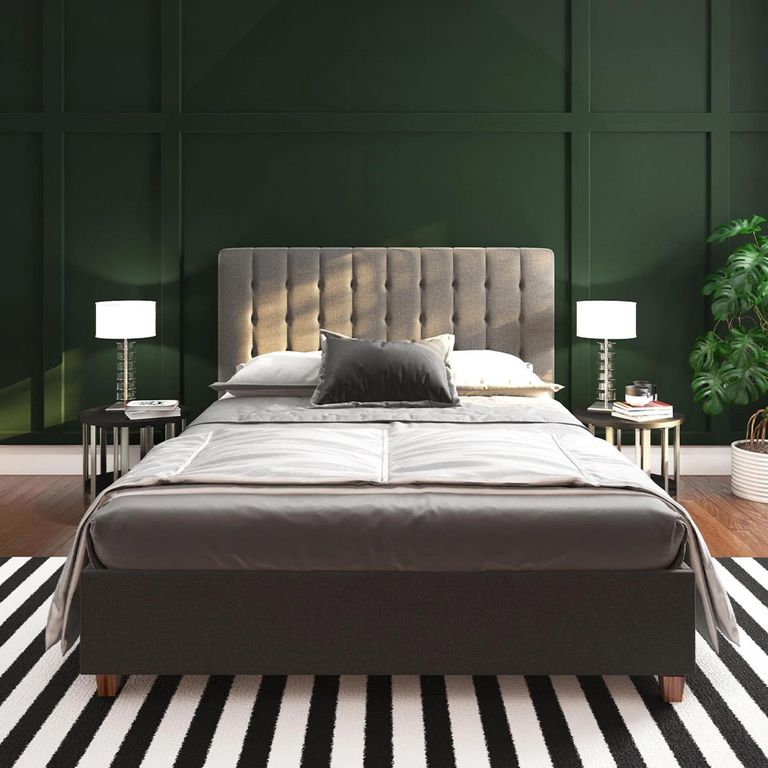Emily Linen Upholstered Bed - Grey - 5ft King Size - 4108429UK