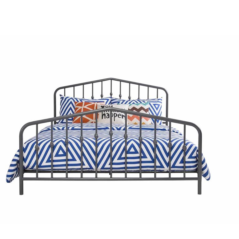 Novogratz Bushwick Metal Bed - Grey - Sizes Available - 4044429NUK
