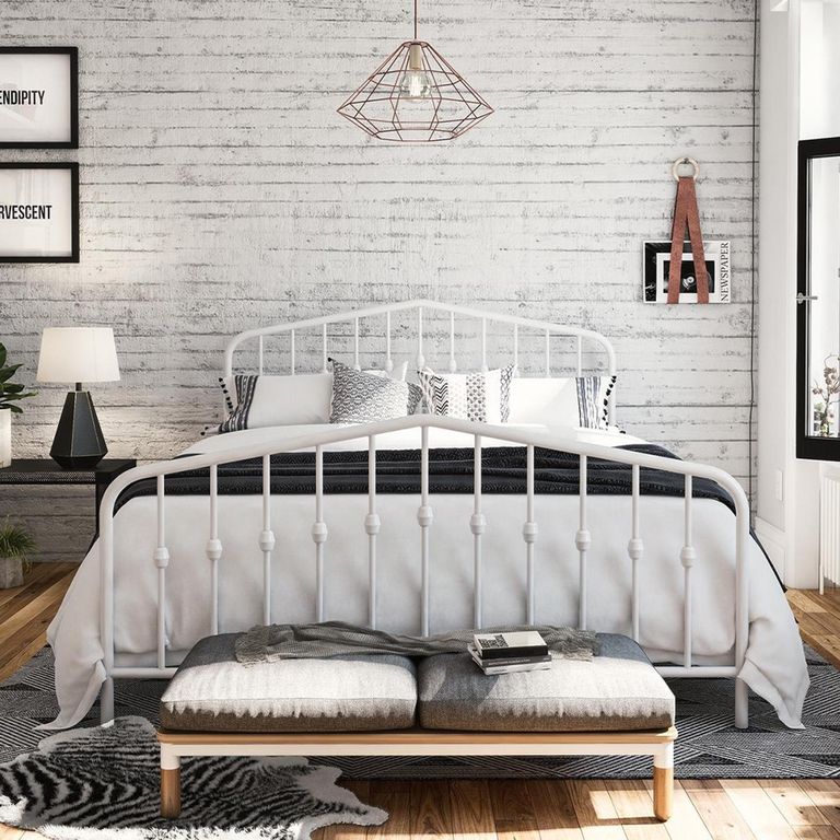 Novogratz Bushwick Metal Bed - White - Sizes Available - 4044129NUK