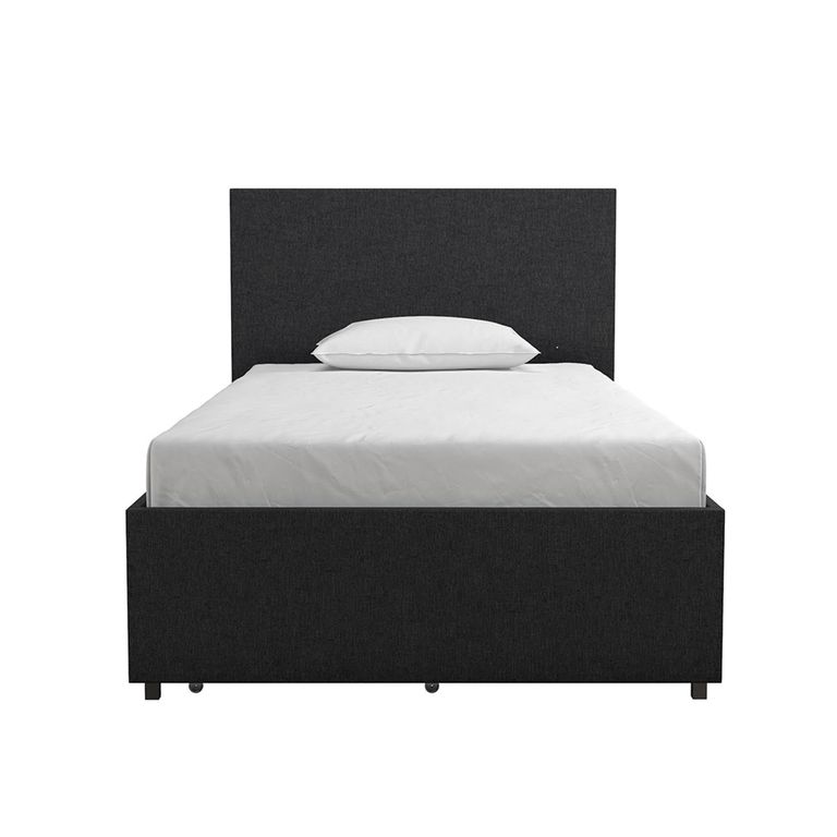 Novogratz Kelly Bed with Storage - Dark Grey -  3ft Single - 4296419NUK