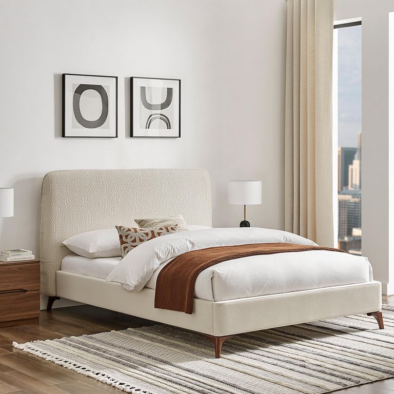 Davies Bed - Natural Fabric - Sizes Available