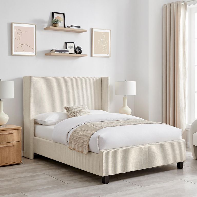 Gibson Bed - Natural Fabric - Sizes Available