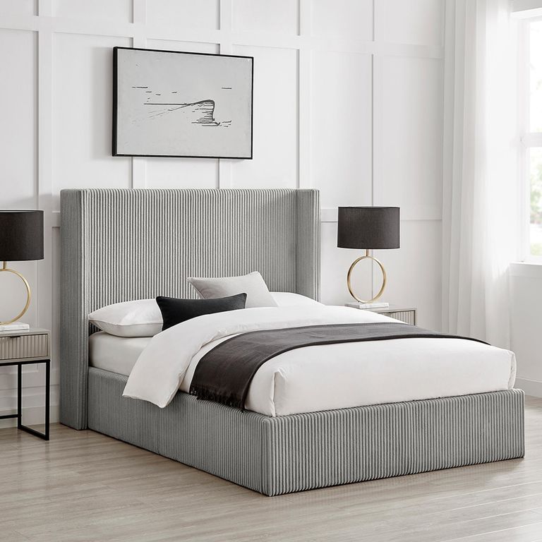 Gibson Ottoman Storage Bed - Grey Fabric - Sizes Available