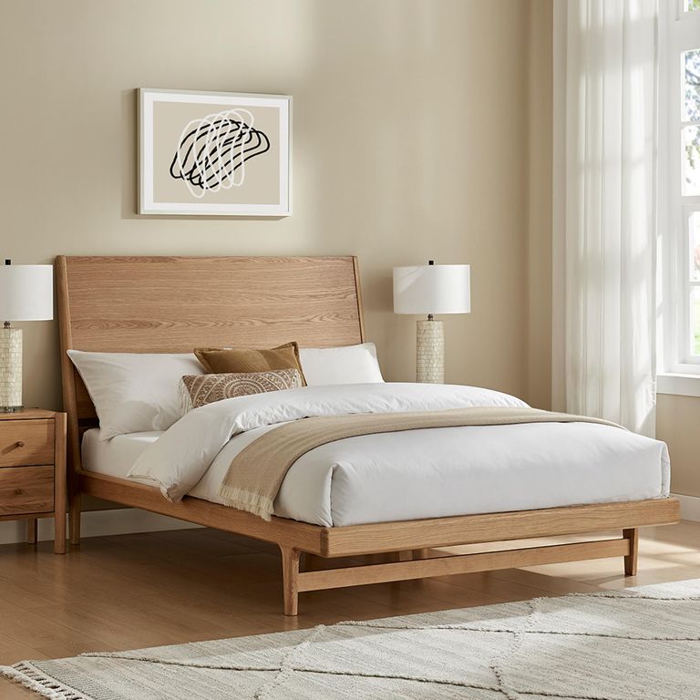 Osmar Bed - Oak - Sizes Available