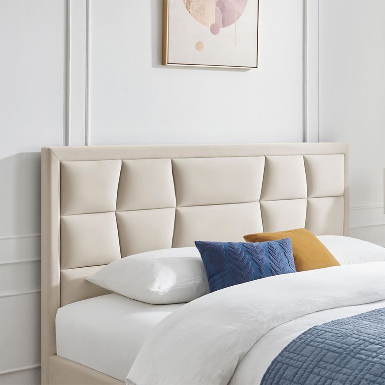 Clarke Bed - Natural Fabric - Sizes Available