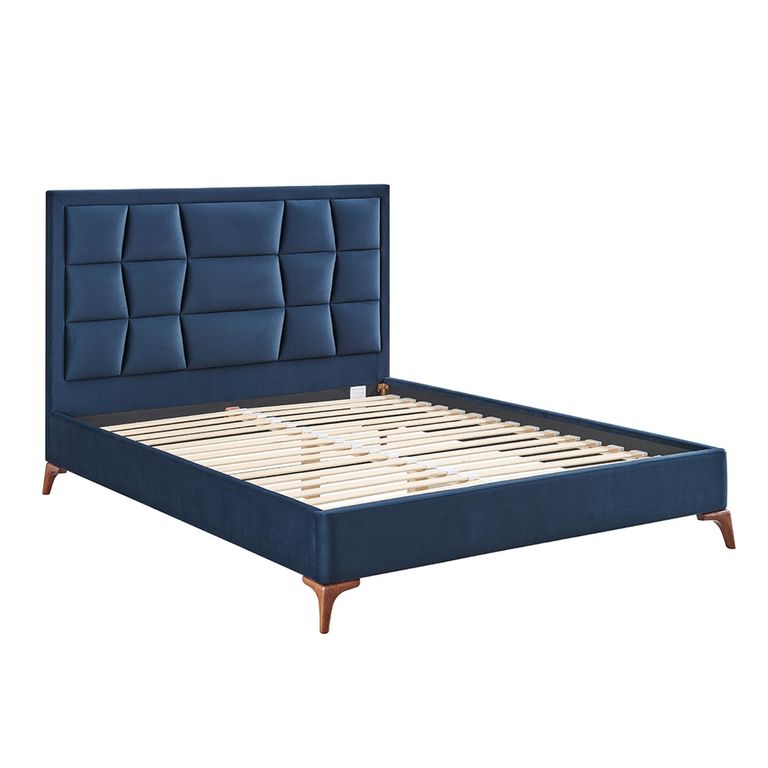 Clarke Bed - Navy Fabric - Sizes Available