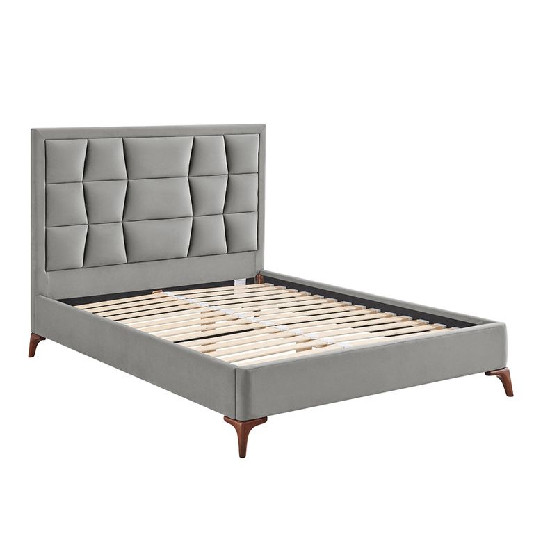 Clarke Bed - Silver Fabric - Sizes Available