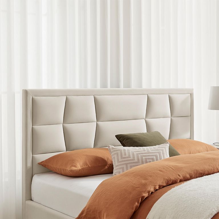 Clarke Ottoman Storage Bed - Natural Fabric - Sizes Available