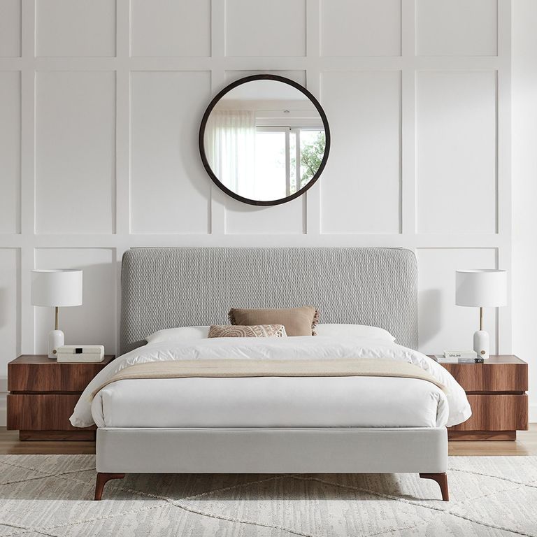 Davies Bed - Grey Fabric - Sizes Available