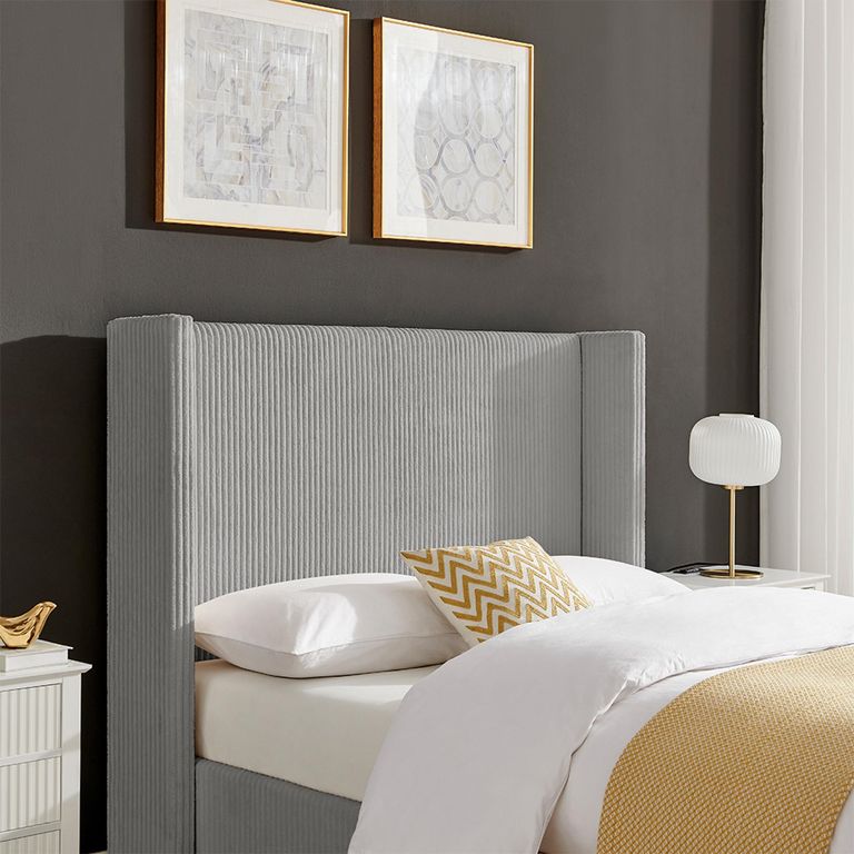 Gibson Bed - Grey Fabric - Sizes Available