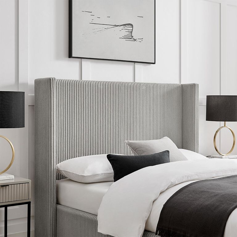 Gibson Ottoman Storage Bed - Grey Fabric - Sizes Available