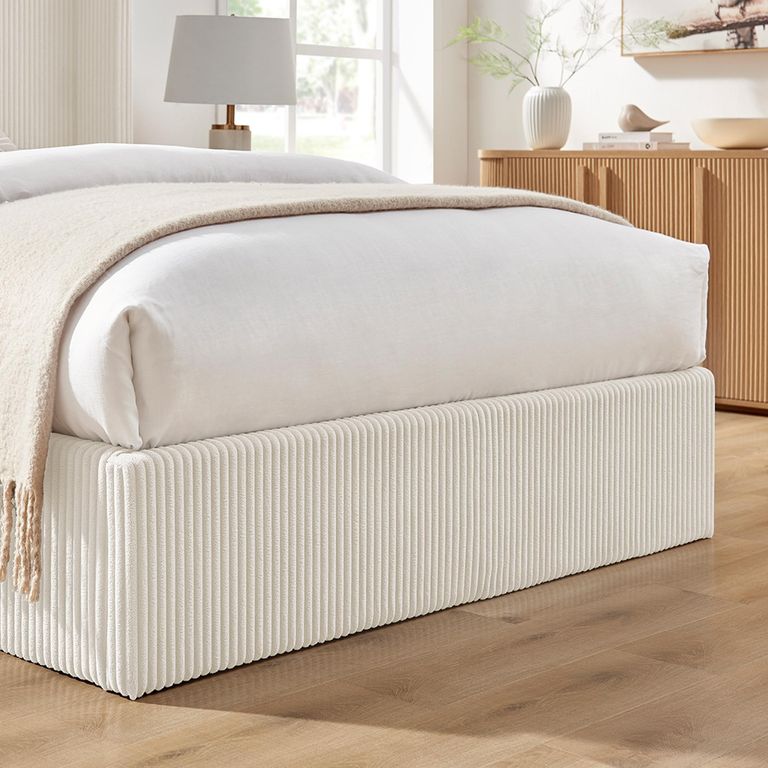 Gibson Ottoman Storage Bed - Natural Fabric - Sizes Available