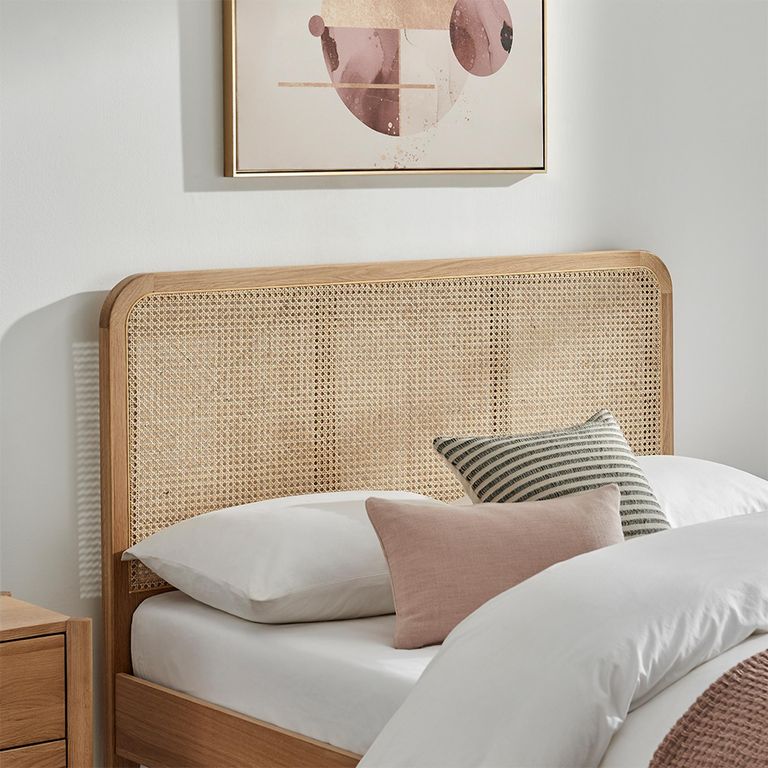 Grover Bed - Natural - Rattan and Oak - Sizes Available 