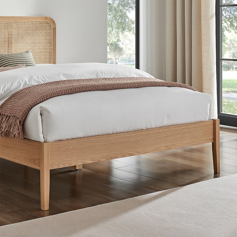 Grover Bed - Natural - Rattan and Oak - Sizes Available 