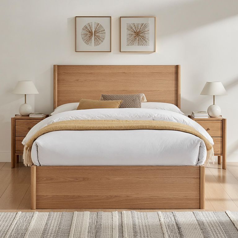 Jordan Ottoman Storage Bed - Natural Oak - Sizes Available