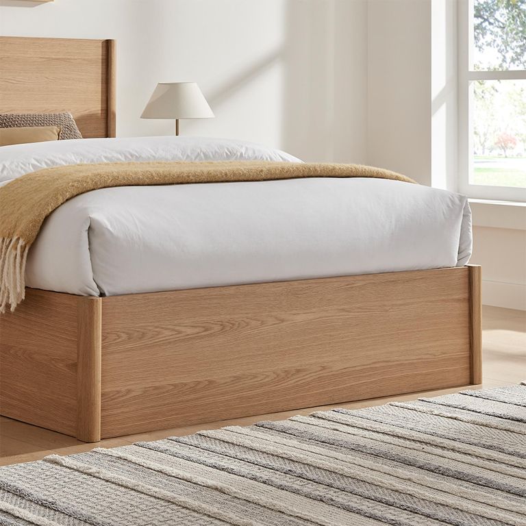 Jordan Ottoman Storage Bed - Natural Oak - Sizes Available