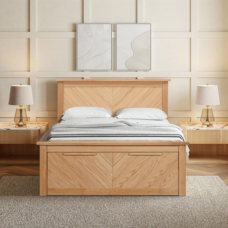 Kay Storage Bed - 2 Drawer - Oak - Sizes Available