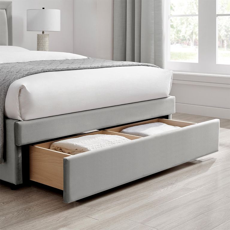 Lawson Storage Bed - 2 Drawer - Grey Fabric - Sizes Available