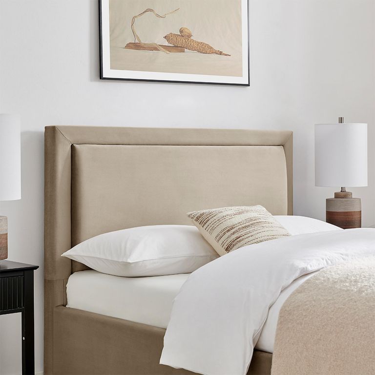 Lawson Storage Bed - 2 Drawer - Taupe Fabric - Sizes Available