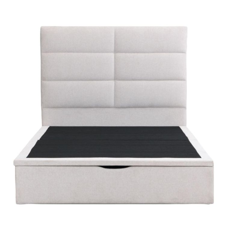 Jessica Ottoman Storage Bed - Beige - Fabric - Sizes Available