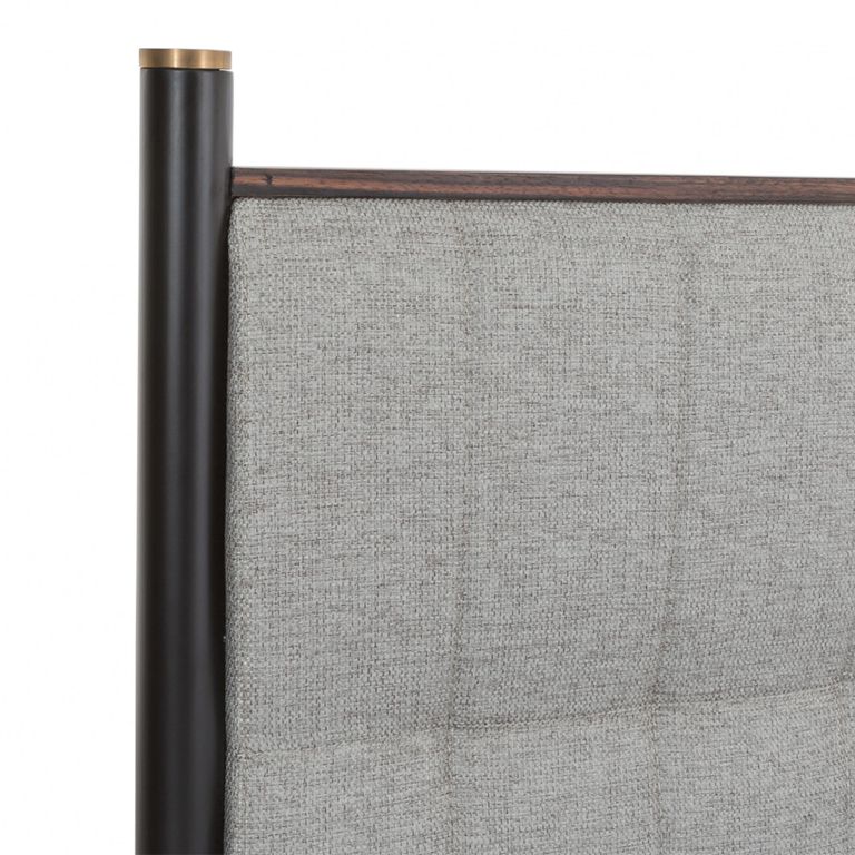 Bali Bed - Grey and Dark Ebony - Fabric and Wood - Sizes Available