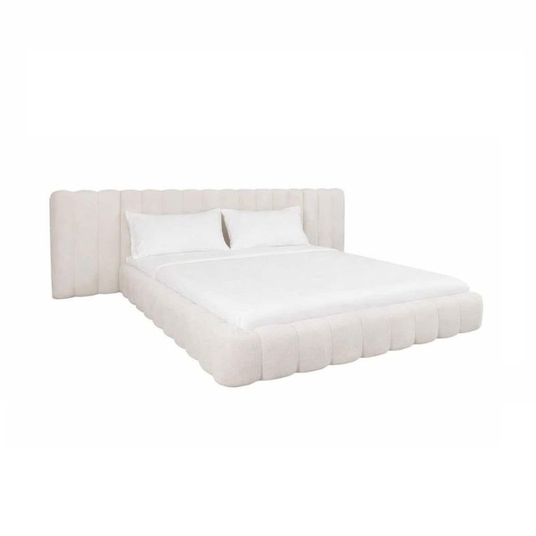 Cupidon Ottoman Storage Bed - 6ft Queen Size - Cream - Fabric