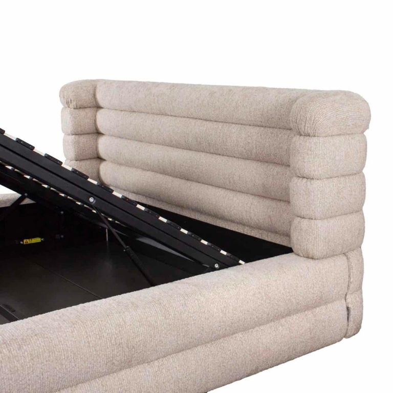 Obidis Ottoman Storage Bed - 6ft Queen Size - Natural - Fabric