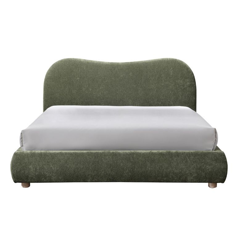 Wave Bed - Olive Green Soft Weave - Fabric - Sizes Available