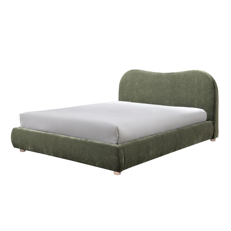 Wave Bed - Olive Green Soft Weave - Fabric - Sizes Available