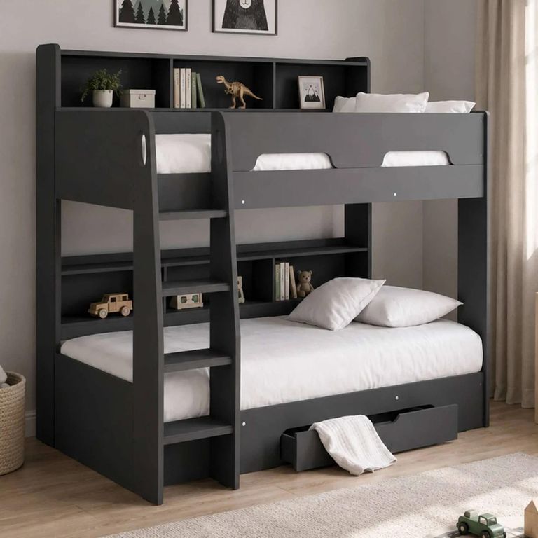Orion Bunk Bed - 1 Drawer - Anthracite - Wood