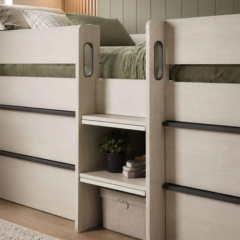Celeste Midsleeper Storage Bed - Nordic White - Wood