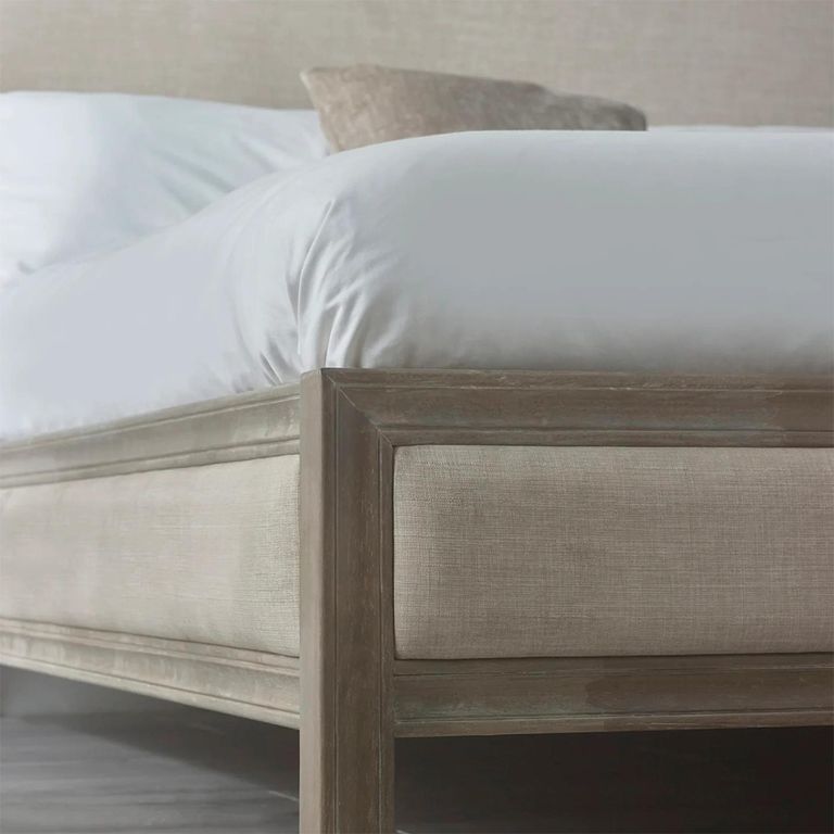 Lucie Bed - Ivory - Fabric and Wood - Sizes Available